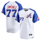 Atlanta Braves #77 Joe Jimenez Player White City Connect Limited Home Game Stitched Baseball Jersey