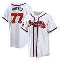 Atlanta Braves #77 Joe Jimenez Player White Gold Home Game Stitched Baseball Jersey