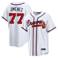 Atlanta Braves #77 Joe Jimenez Player White Home Game Stitched Baseball Jersey
