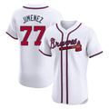 Atlanta Braves #77 Joe Jimenez Player White Limited Elite Home Game Stitched Baseball Jersey