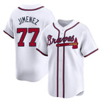Atlanta Braves #77 Joe Jimenez Player White Limited Home Game Stitched Baseball Jersey