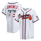 Atlanta Braves #77 Joe Jimenez Player White USA 250 Fourth Of July Limited Home Game Stitched Baseball Jersey