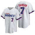 Atlanta Braves #7 Dansby Swanson White 2021 City Connect Stitched Baseball Jersey