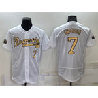 Atlanta Braves #7 Dansby Swanson White Number 2022 All Star Stitched Flex Baseball Jersey