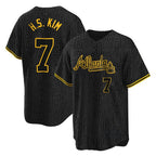 Atlanta Braves #7 Ha-Seong Kim Player Black Snake Skin City Home Game Stitched Baseball Jersey