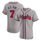 Atlanta Braves #7 Ha-Seong Kim Player Gray Limited Elite Home Game Stitched Baseball Jersey