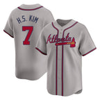 Atlanta Braves #7 Ha-Seong Kim Player Gray Limited Home Game Stitched Baseball Jersey