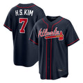 Atlanta Braves #7 Ha-Seong Kim Player Navy Home Game Stitched Baseball Jersey