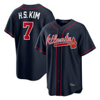 Atlanta Braves #7 Ha-Seong Kim Player Navy Home Game Stitched Baseball Jersey