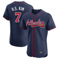 Atlanta Braves #7 Ha-Seong Kim Player Navy Limited Elite Home Game Stitched Baseball Jersey