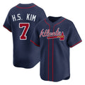 Atlanta Braves #7 Ha-Seong Kim Player Navy Limited Home Game Stitched Baseball Jersey