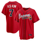 Atlanta Braves #7 Ha-Seong Kim Player Red Home Game Stitched Baseball Jersey