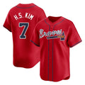 Atlanta Braves #7 Ha-Seong Kim Player Red Limited Home Game Stitched Baseball Jersey