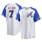 Atlanta Braves #7 Ha-Seong Kim Player White City Connect Home Game Stitched Baseball Jersey