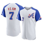 Atlanta Braves #7 Ha-Seong Kim Player White City Connect Limited Elite Home Game Stitched Baseball Jersey