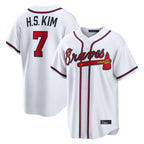 Atlanta Braves #7 Ha-Seong Kim Player White Home Game Stitched Baseball Jersey