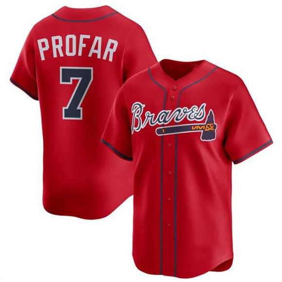 Atlanta Braves #7 Jurickson Profar Red 2025 Alternate Limited Stitched Baseball Jersey