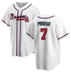 Atlanta Braves #7 Jurickson Profar White 2025 Cool Base Stitched Baseball Jersey