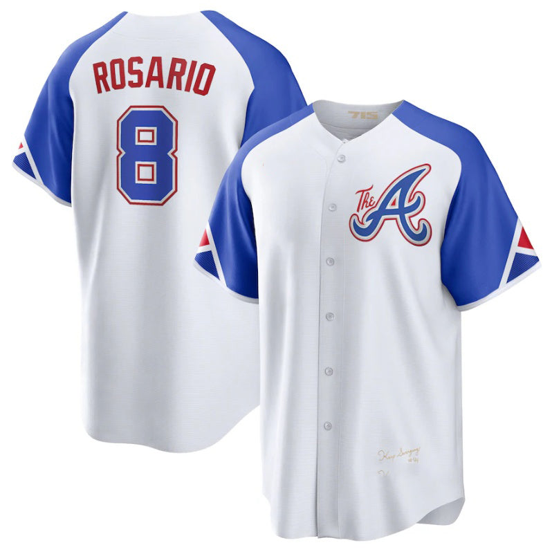 Atlanta Braves #8 Eddie Rosario White 2023 City Connect Cool Base Stitched Baseball Jersey