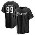 Atlanta Braves #99 Spencer Strider Player Black Home Game Stitched Baseball Jersey