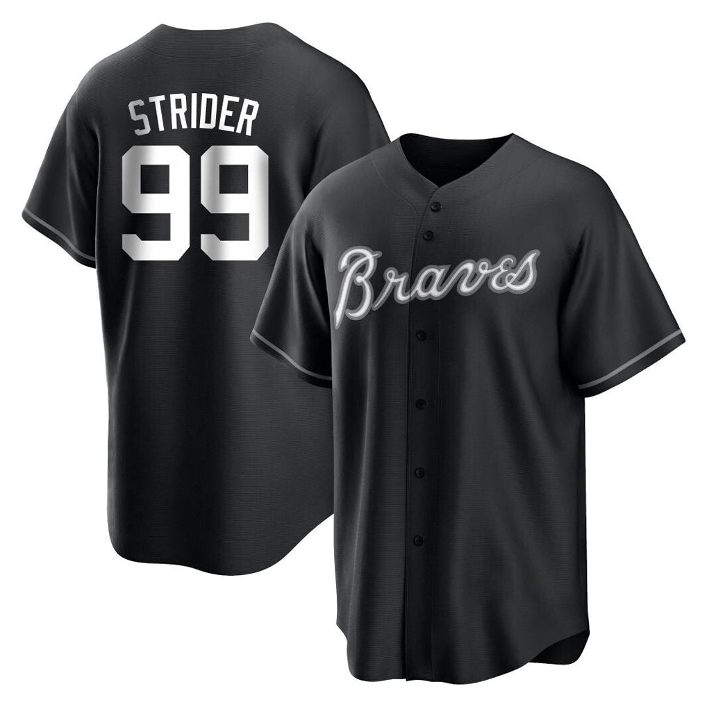 Atlanta Braves #99 Spencer Strider Player Black Home Game Stitched Baseball Jersey