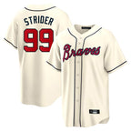 Atlanta Braves #99 Spencer Strider Player Cream Home Game Stitched Baseball Jersey