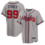 Atlanta Braves #99 Spencer Strider Player Gray Home Game Stitched Baseball Jersey
