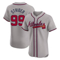 Atlanta Braves #99 Spencer Strider Player Gray Limited Elite Home Game Stitched Baseball Jersey