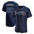 Atlanta Braves #99 Spencer Strider Player Navy Alternate Limited Elite Home Game Stitched Baseball Jersey