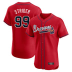 Atlanta Braves #99 Spencer Strider Player Red Limited Elite Home Game Stitched Baseball Jersey