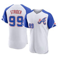 Atlanta Braves #99 Spencer Strider Player White City Connect Limited Elite Home Game Stitched Baseball Jersey