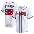 Atlanta Braves #99 Spencer Strider White Home Limited Player Baseball Jersey