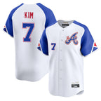 Atlanta Braves #7 Ha-Seong Kim Player White City Connect Limited Home Game Stitched Baseball Jersey