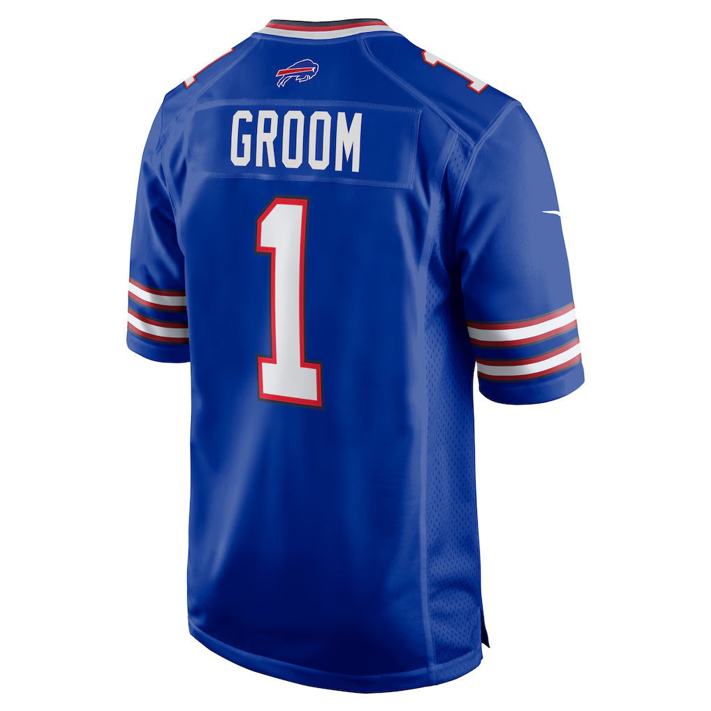 B.Bills Number #1 Groom Royal Game Stitched Football American Jersey
