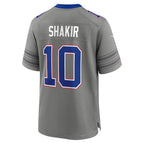 B.Bills #10 Khalil Shakir Gray Nickel City Game Football Jersey