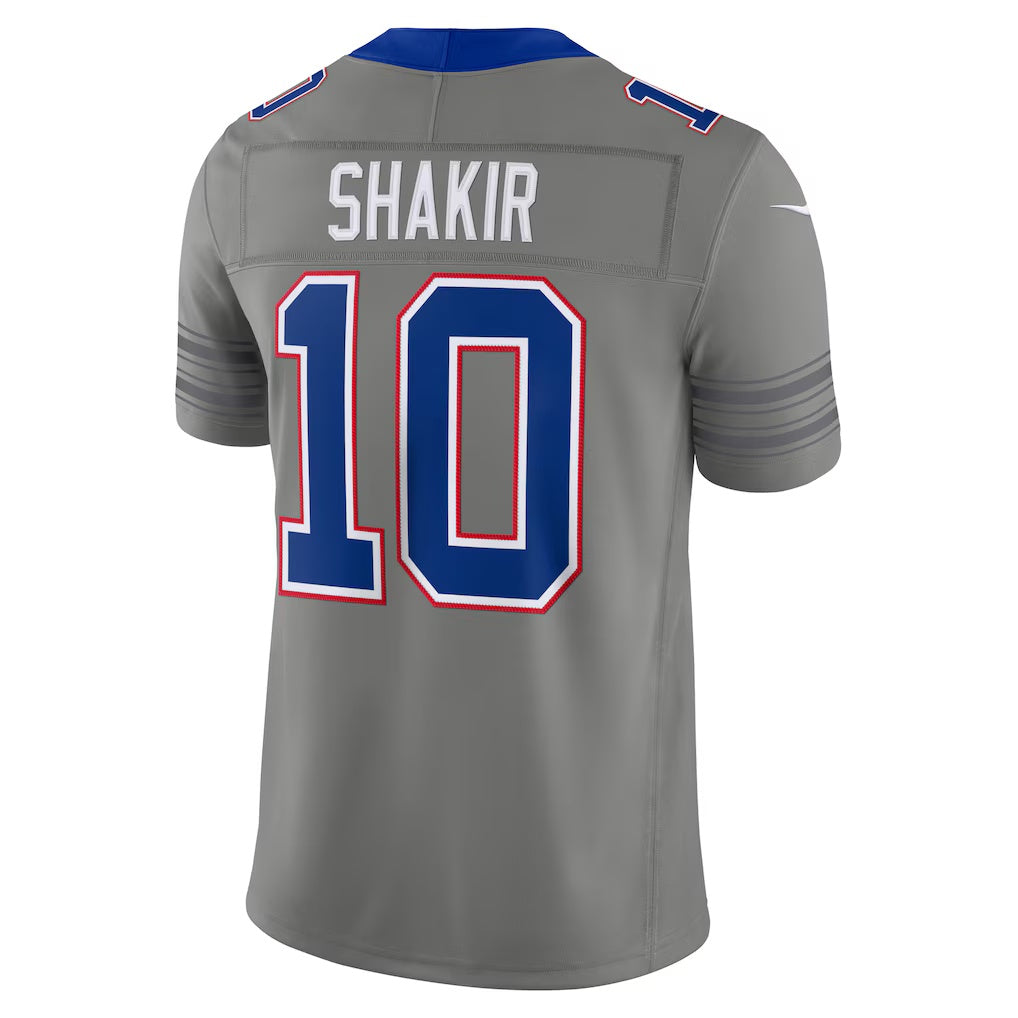 B.Bills #10 Khalil Shakir Gray Nickel City Vapor F.U.S.E. Stitched Limited Football Jersey