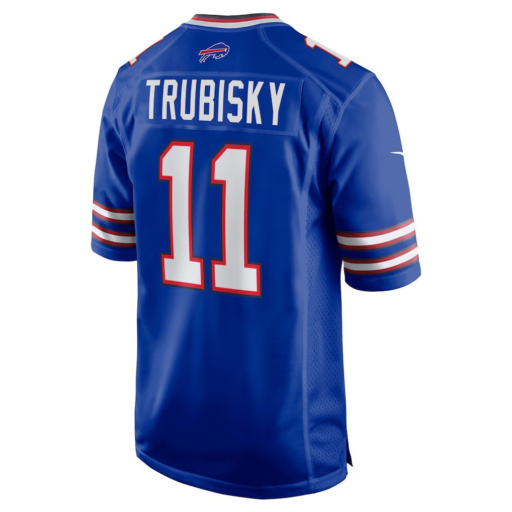 B.Bills #11 Mitchell Trubisky Royal Game Stitched Football American Jersey