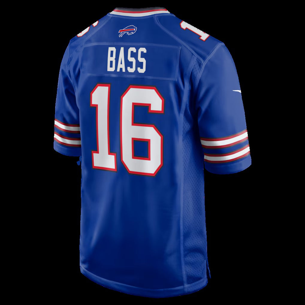 B.Bills #16 Tyler Bass Royal Team Game Stitched Football American Jersey