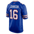B.Bills #16 Xavier Johnson Royal Game Stitched Football American Jersey