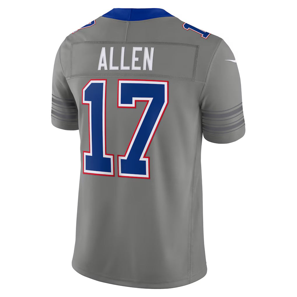 B.Bills #17 Josh Allen Gray Nickel City Vapor F.U.S.E. Stitched Limited Football Jersey