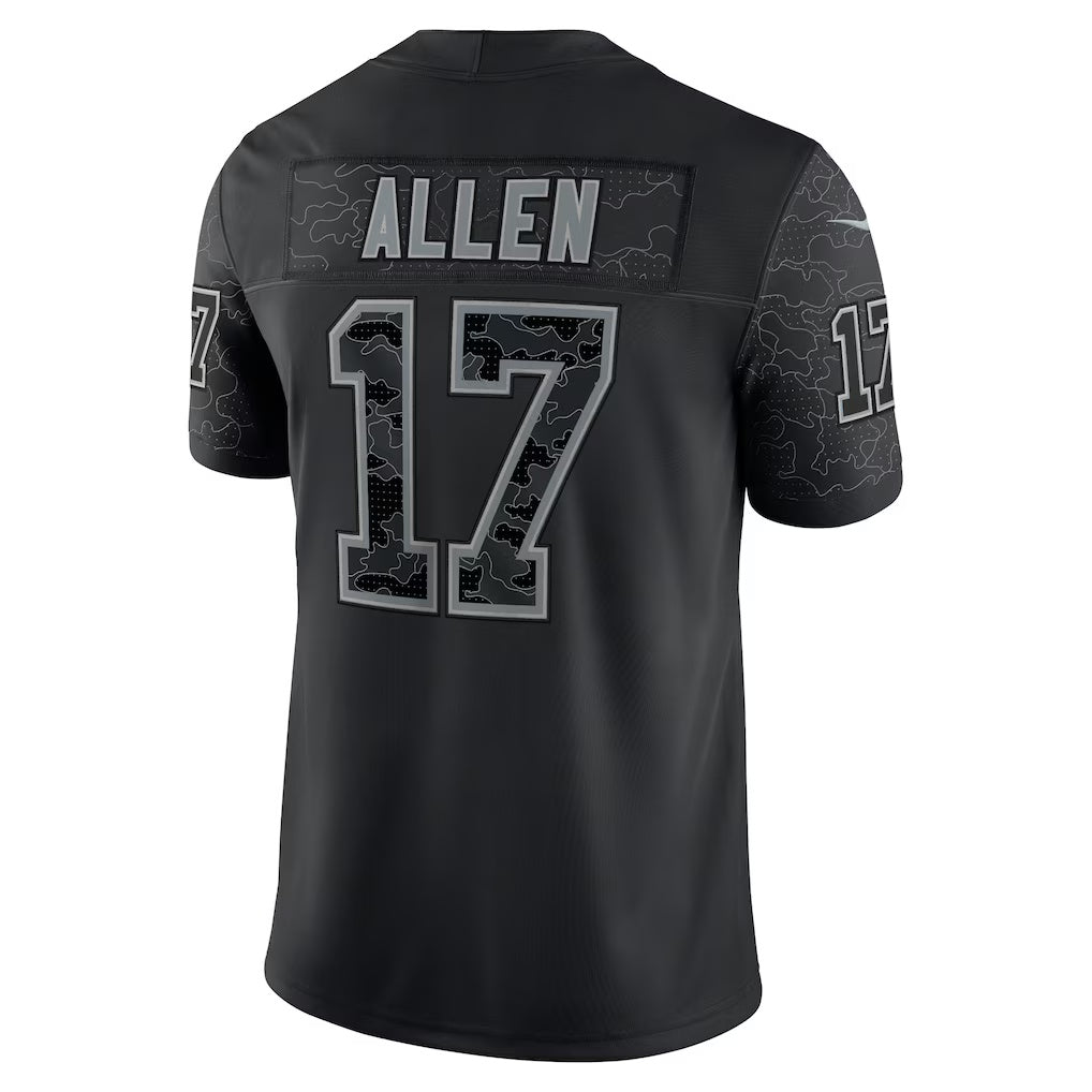 B.Bills #17 Josh Allen Reflective Limited Stitched Football American Jersey