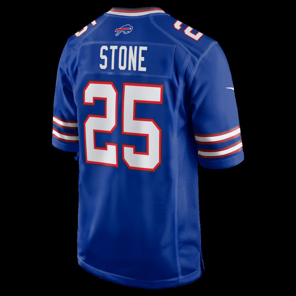 B.Bills #25 Geno Stone Royal Team Game Stitched Football American Jersey