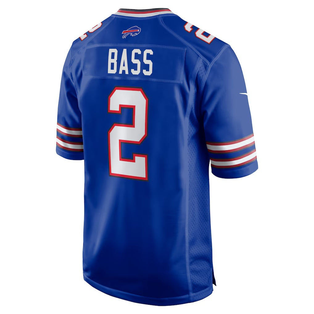 B.Bills #2 Tyler Bass Royal Game Player Stitched Football American Jersey