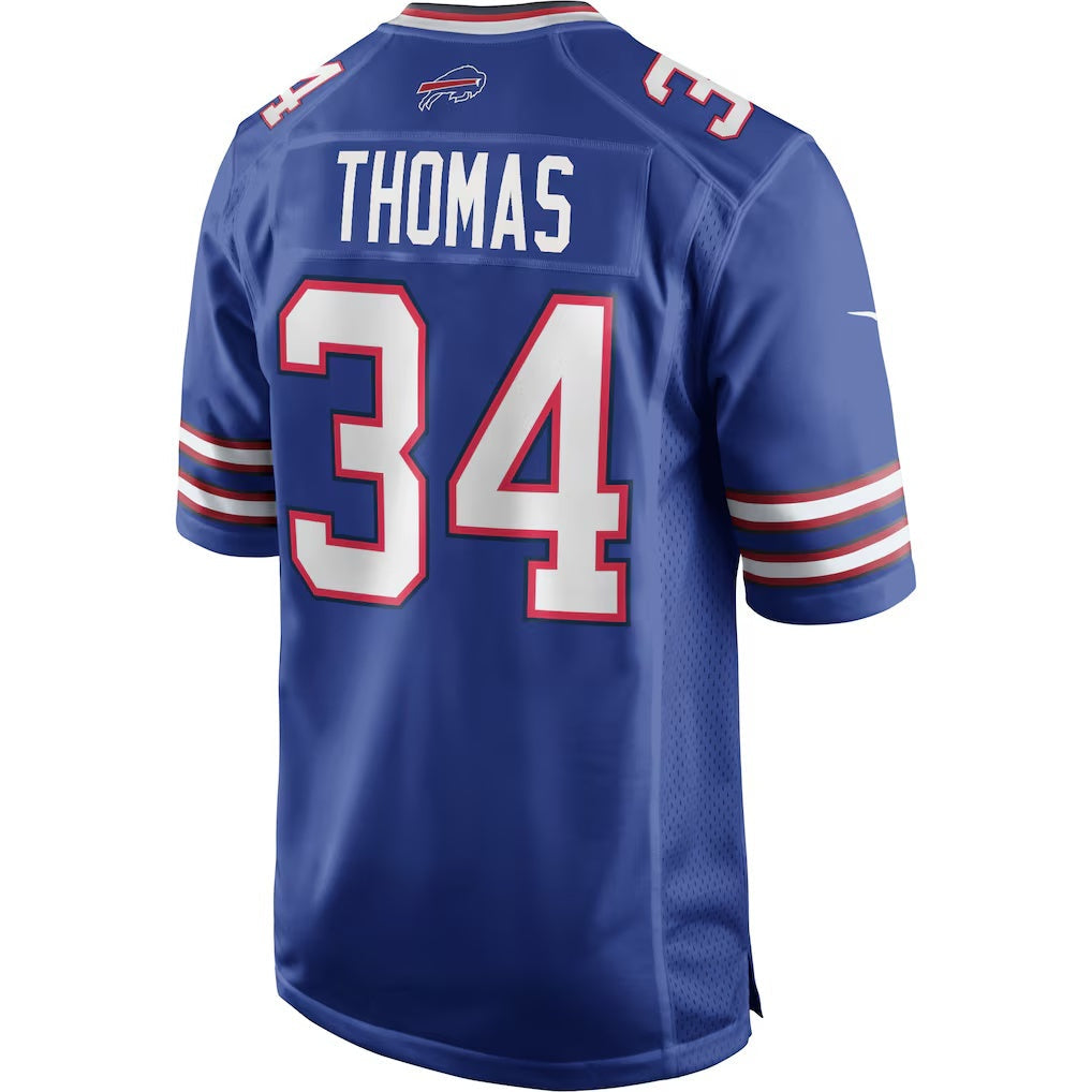 B.Bills #34 Thurman Thomas Royal Game Retired Player Stitched Football American Jersey