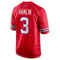 B.Bills #3 Damar Hamlin Red Alternate Game Stitched Football American Jersey