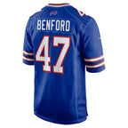 B.Bills #47 Christian Benford Royal Game Stitched Football American Jersey