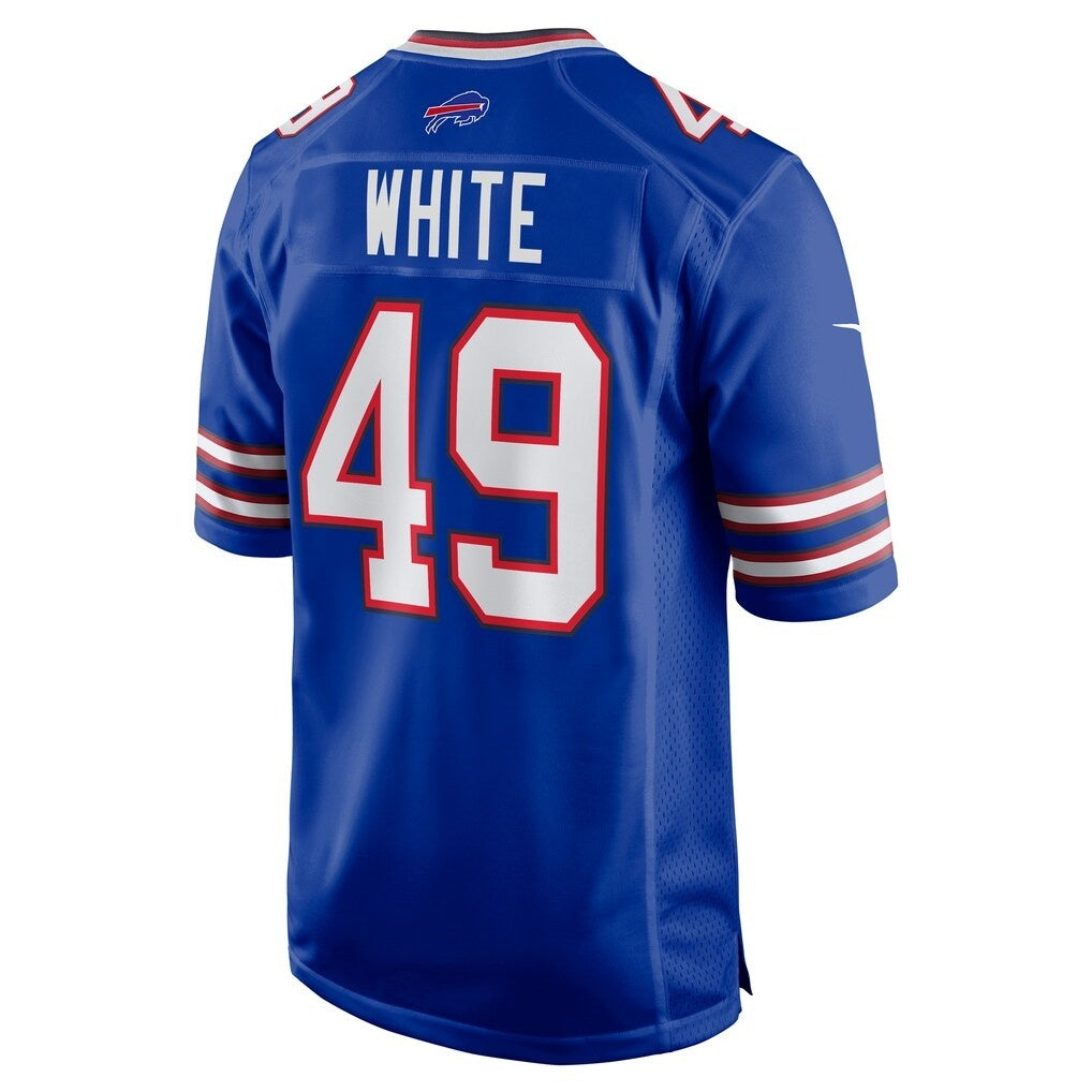B.Bills #49 DaShaun White Royal Team Game Stitched Football American Jersey