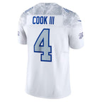 B.Bills #4 James Cook III 2025 Rivalries Collection Limited Jersey - White