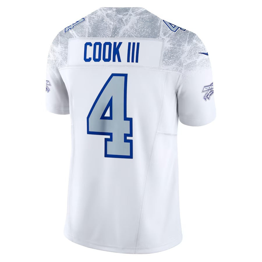 B.Bills #4 James Cook III 2025 Rivalries Collection Limited Jersey - White