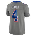 B.Bills #4 James Cook III Gray Nickel City Vapor F.U.S.E. Stitched Limited Football Jersey